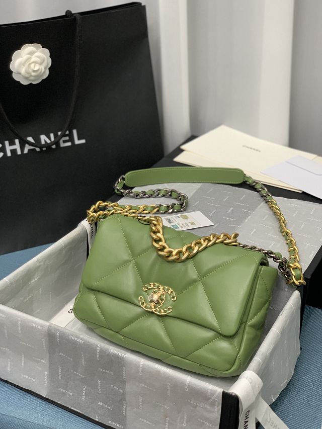 CC original calfskin small 19 flap bag AS1160 olive