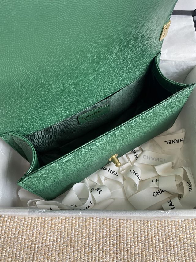 CC original fine grained calfskin medium boy handbag A67086 green