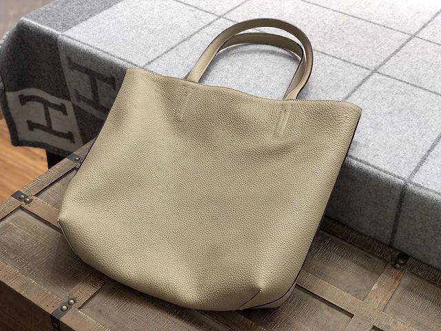 Hermes original calfskin reversible shoping bag K0298 grey