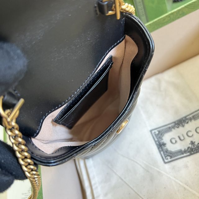 GG original calfskin marmont matelasse mini bag 672251 black