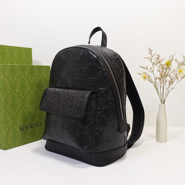 GG original embossed calfskin backpack 658579 black