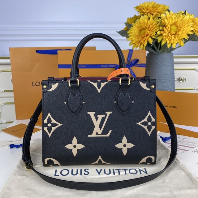 Louis vuitton original embossed calfskin onthego pm M45659 black