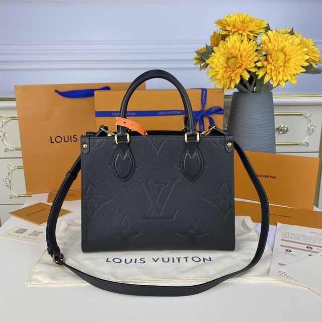 Louis vuitton original embossed calfskin onthego pm M45661 black