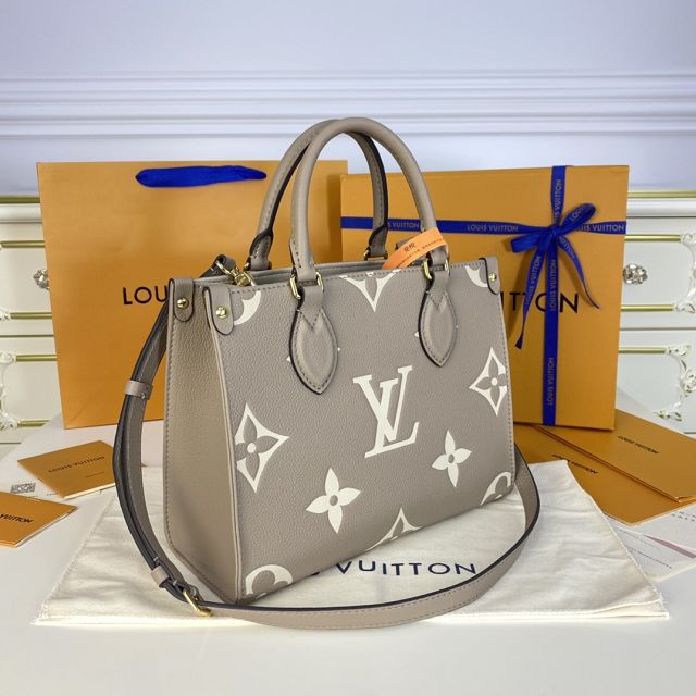 Louis vuitton original embossed calfskin onthego pm m45779 grey