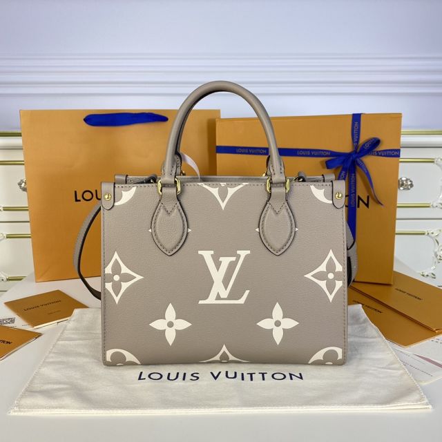 Louis vuitton original embossed calfskin onthego pm m45779 grey