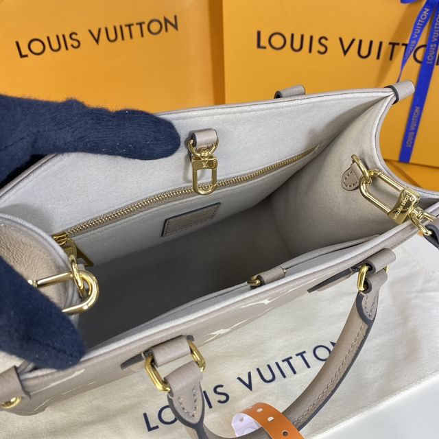 Louis vuitton original embossed calfskin onthego pm m45779 grey