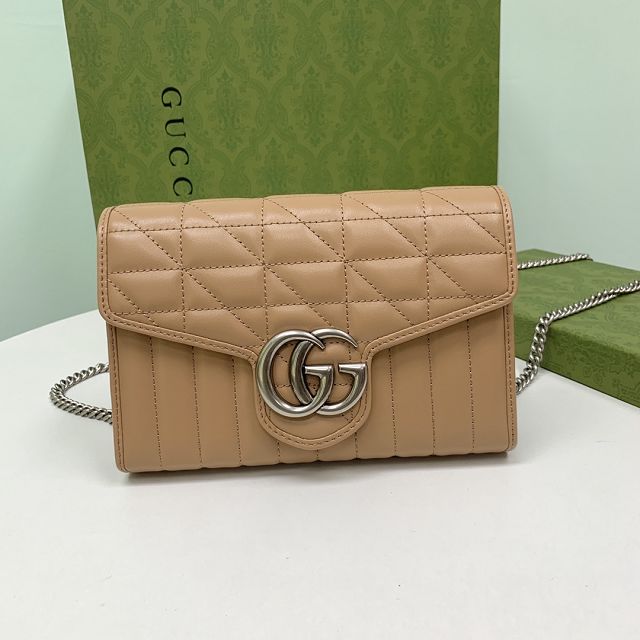 GG original calfskin marmont mini bag 474575 apricot