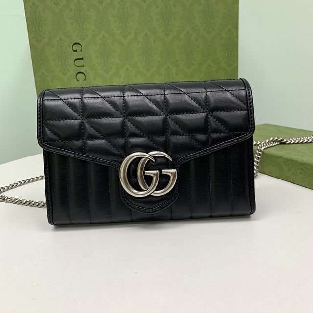 GG original calfskin marmont mini bag 474575  black