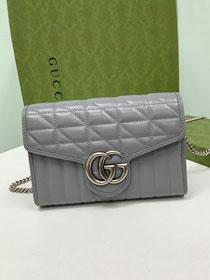 GG original calfskin marmont mini bag 474575 grey