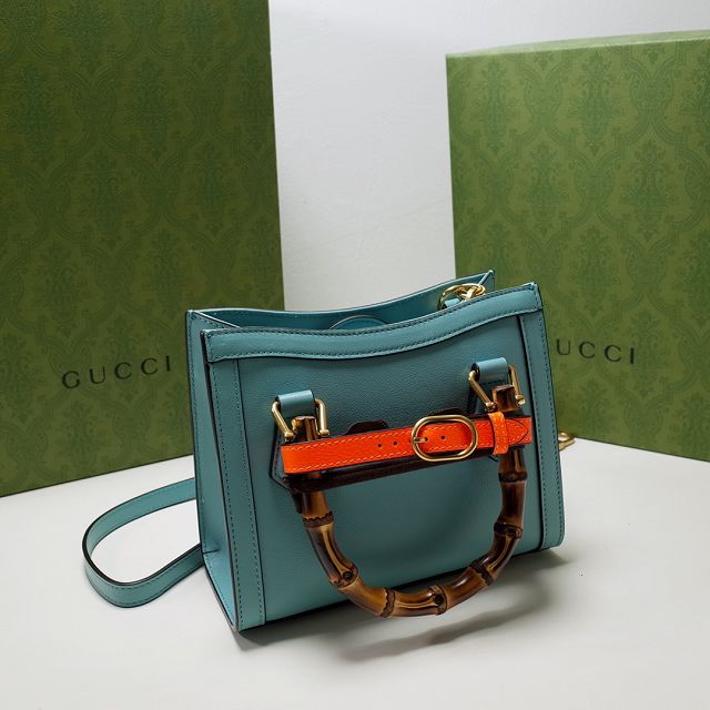 2022 GG original calfskin diana mini tote bag 655661 blue