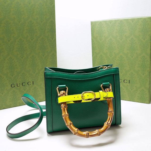 2022 GG original calfskin diana mini tote bag 655661 green