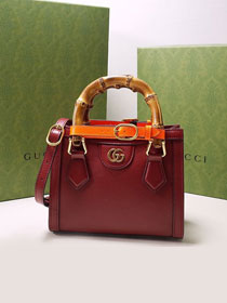 2022 GG original calfskin diana mini tote bag 655661 red