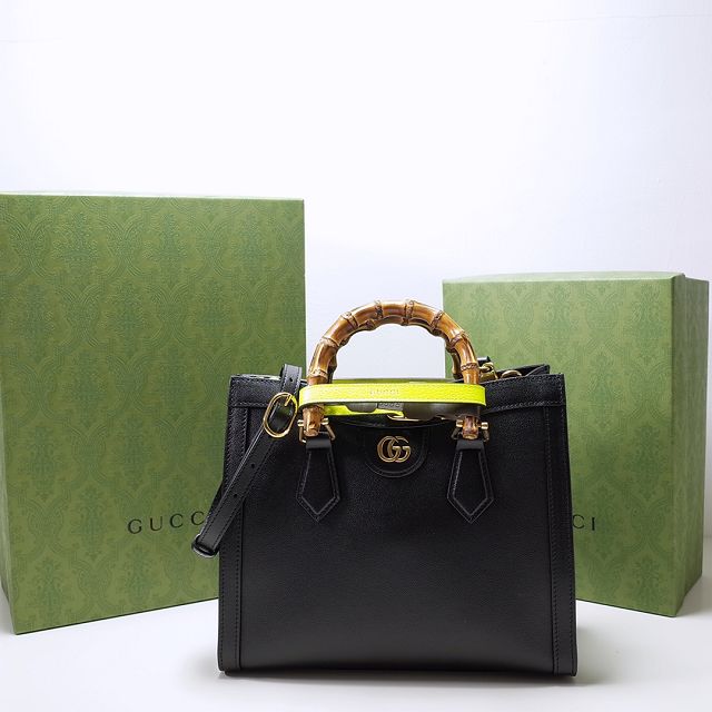 2022 GG original calfskin diana small tote bag 660195 black