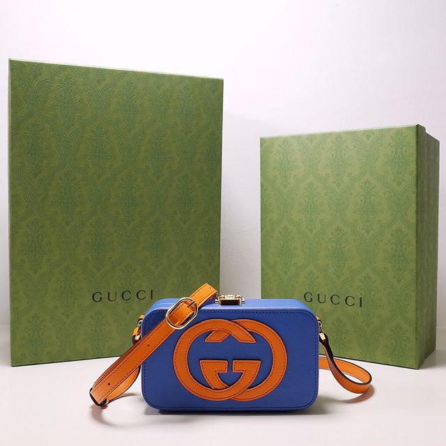 2022 GG original calfskin mini bag 658230 blue