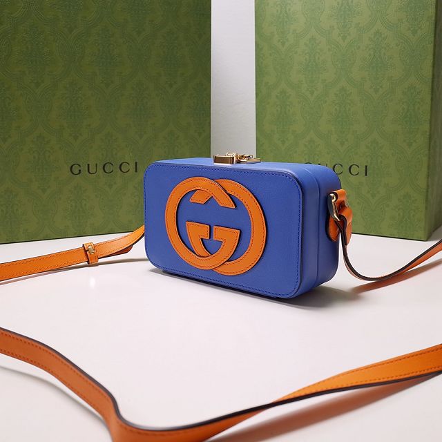 2022 GG original calfskin mini bag 658230 blue