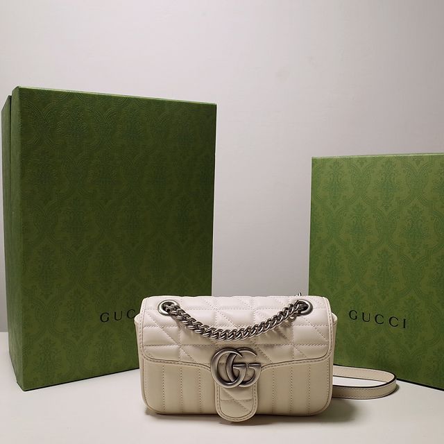 2022 GG original calfskin marmont mini bag 446744 white