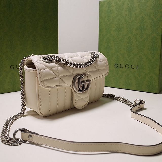 2022 GG original calfskin marmont mini bag 446744 white