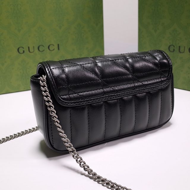 2022 GG original calfskin marmont super mini bag 476433 black