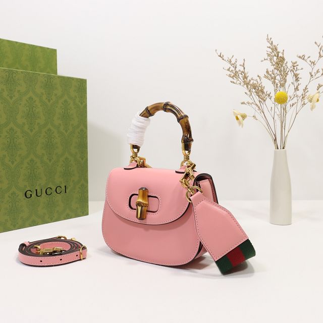 2022 GG original calfskin mini top handle bag 686864 pink