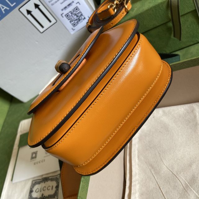 2022 GG original calfskin mini top handle bag 686864 yellow