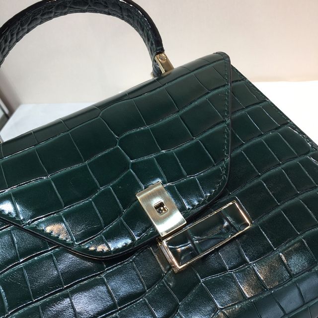 Valextra original crocodile calfskin iside mini bag 36028 dark green