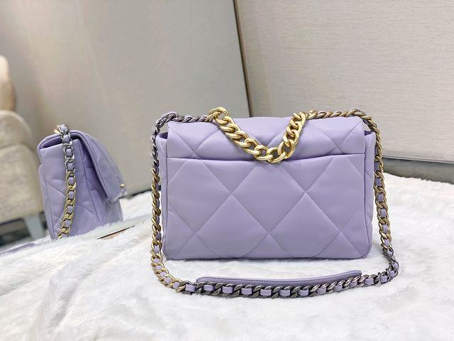 CC original calfskin medium 19 flap bag AS1161 light purple