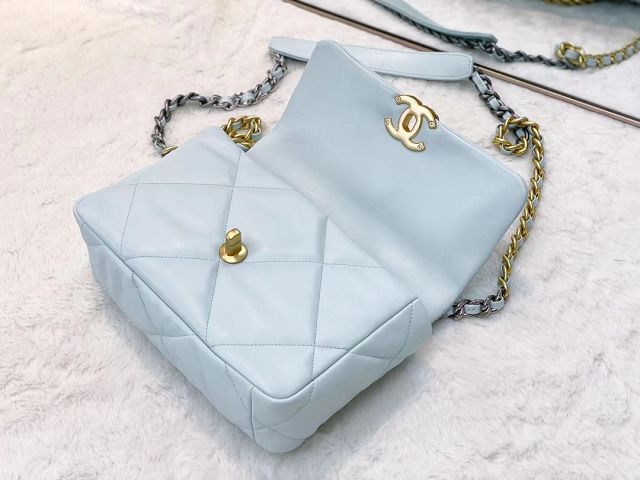 CC original calfskin small 19 flap bag AS1160 light blue