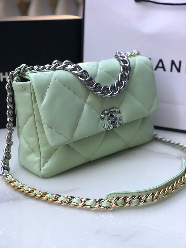 CC original lambskin 19 medium flap bag AS1161 light green