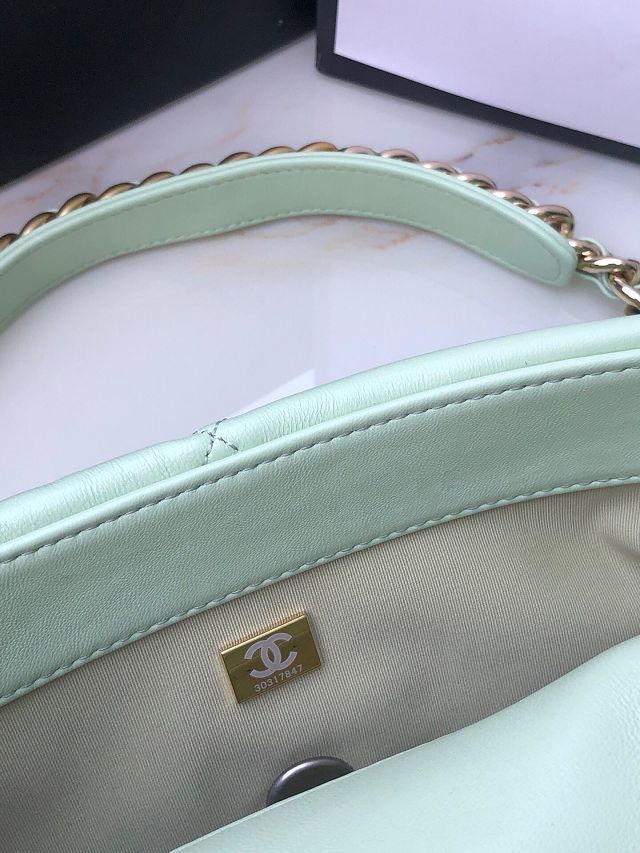 CC original lambskin 19 medium flap bag AS1161 light green