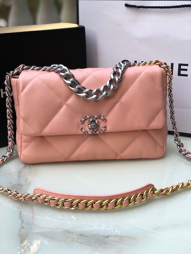 CC original lambskin 19 medium flap bag AS1161 light pink