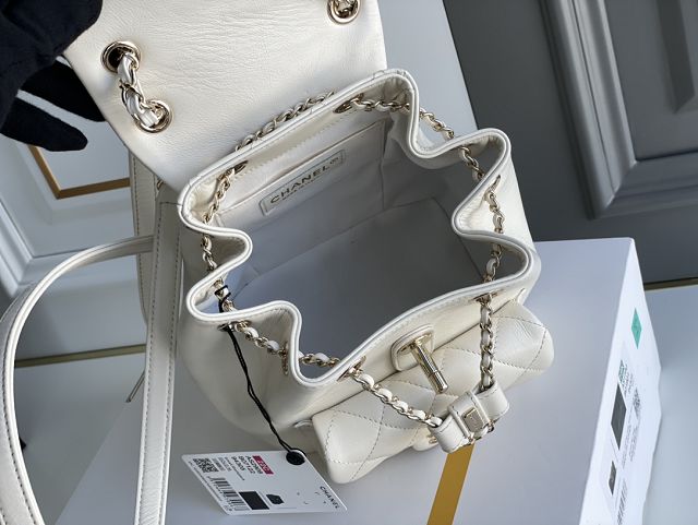 CC original calfskin mini backpack AS2908 white