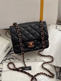 CC original lambskin nano flap bag A35200 black