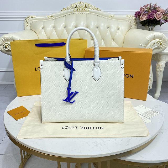 Louis vuitton original epi leather onthego mm M56081 white