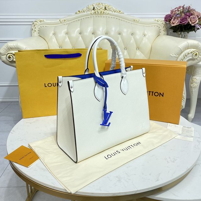 Louis vuitton original epi leather onthego mm M56081 white