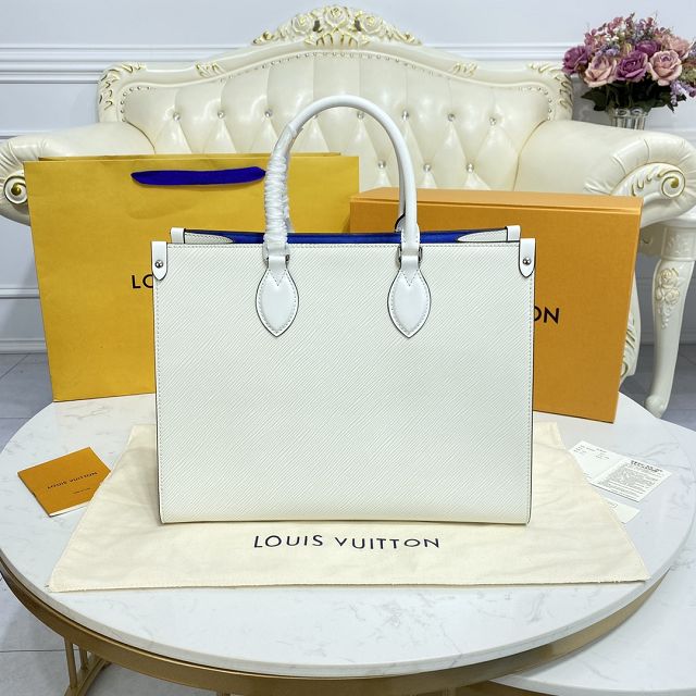 Louis vuitton original epi leather onthego mm M56081 white