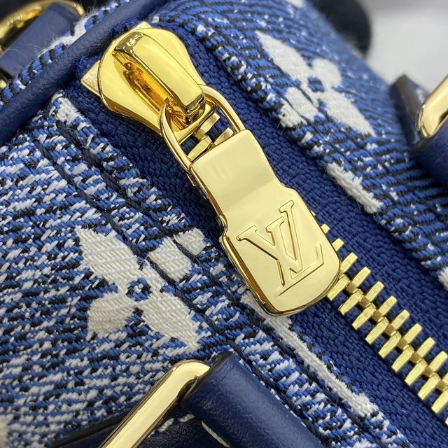 Louis vuitton original denim nano speedy bag M81213 blue