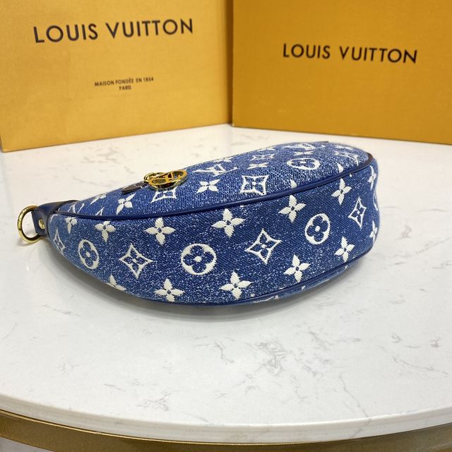 Louis vuitton original denim textile loop handbag M81166 blue