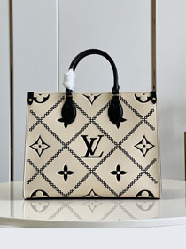 Louis vuitton original calfskin onthego mm M46016 white