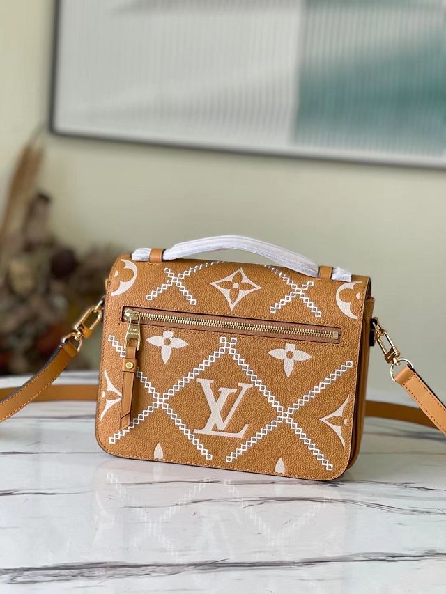 Louis vuitton original calfskin pochette metis M46018 brown