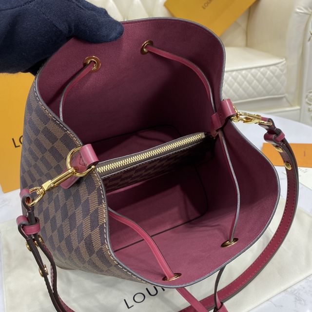 Louis vuitton original damier ebene neonoe bag N40214 burgundy