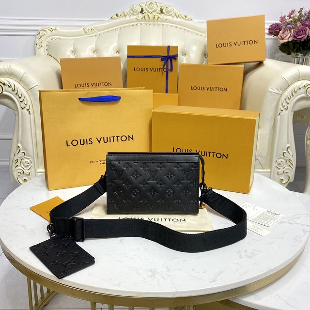 Louis vuitton original calfskin gaston wearable wallet M81115 black