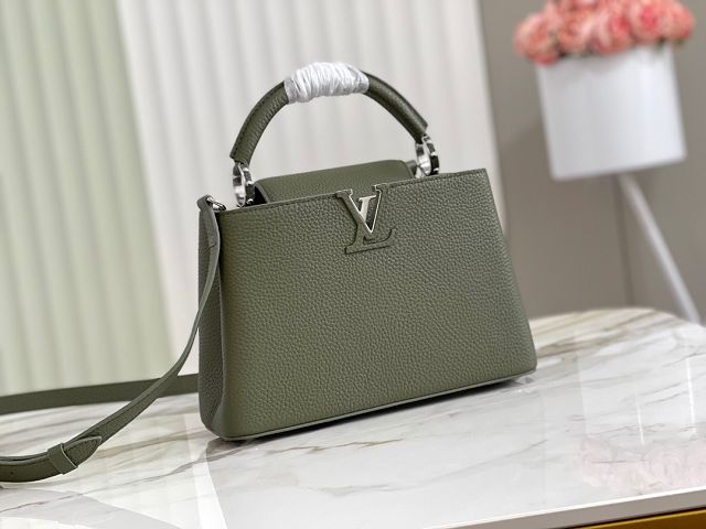 Louis vuitton original calfskin capucines BB handbag M53963 dark green