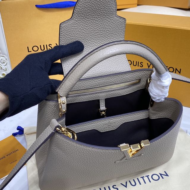 Louis vuitton original calfskin capucines BB handbag M53963 grey