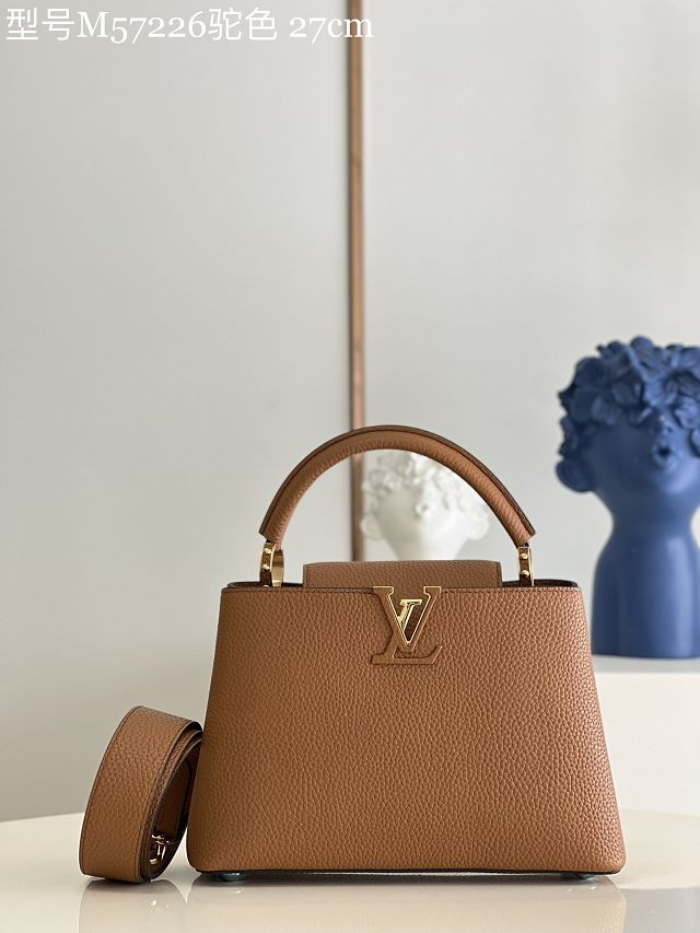 Louis vuitton original calfskin capucines BB handbag M56466 camel