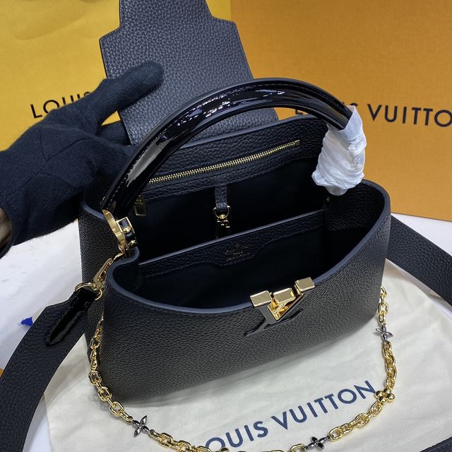 Louis vuitton original calfskin capucines BB handbag M59065 black