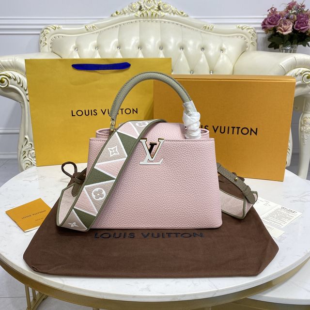 Louis vuitton original calfskin capucines BB handbag M59265 pink