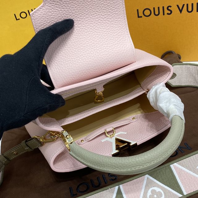 Louis vuitton original calfskin capucines BB handbag M59265 pink