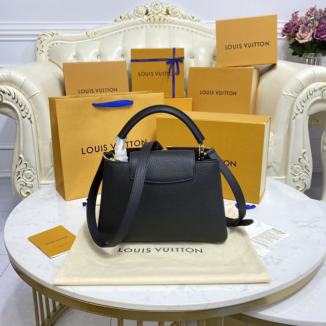 Louis vuitton original calfskin capucines BB handbag M59651 black