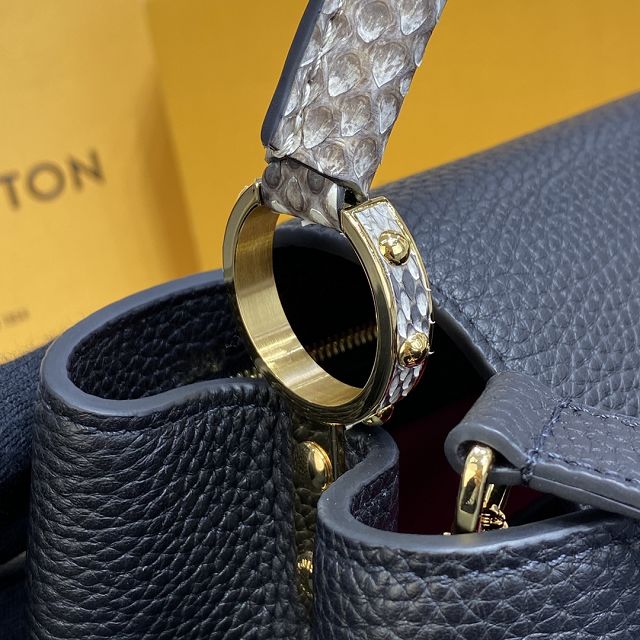 Louis vuitton original calfskin capucines BB handbag M59652 black