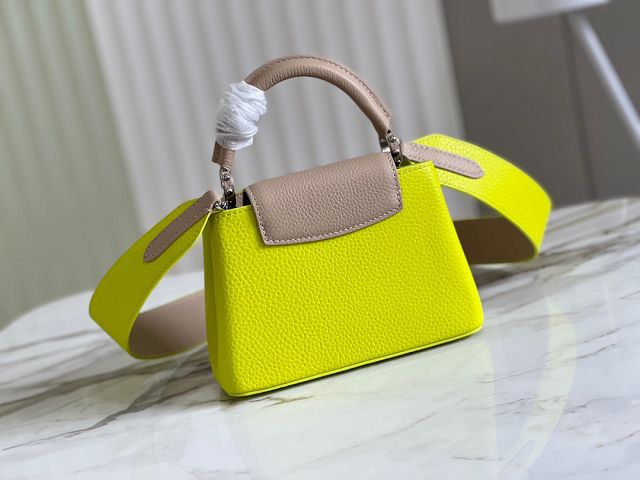 Louis vuitton original calfskin capucines mini handbag M55985 lemon yellow